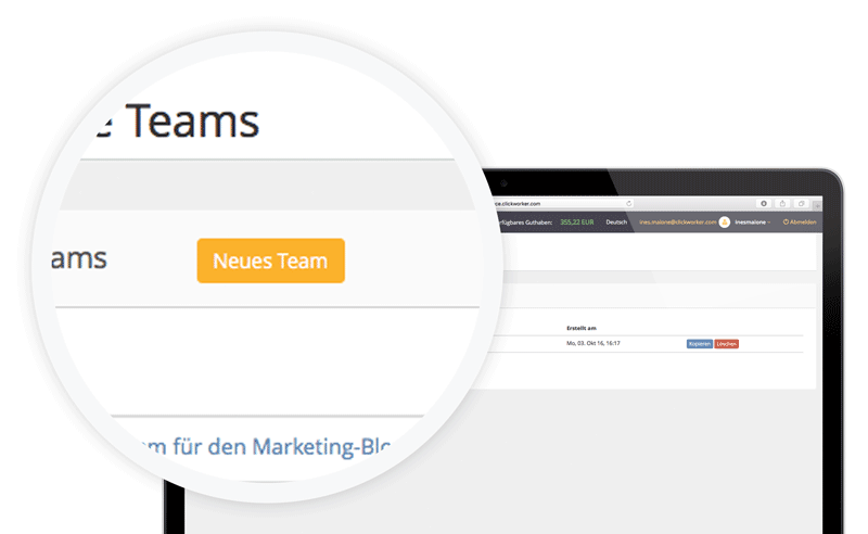 Erstellung von Teams
