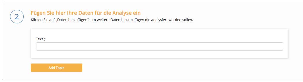 2) Fügen Sie hier Ihre Daten für die Analyse ein