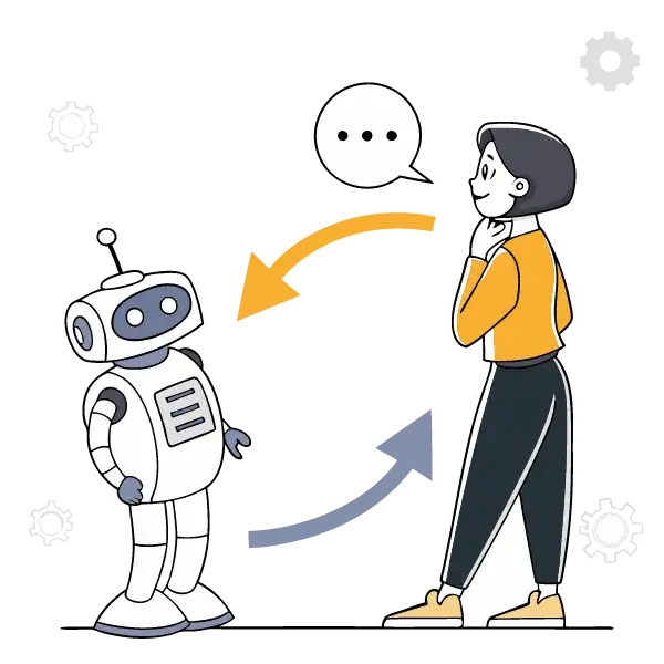 Human in the Loop Services – Roboter reicht Mensch die Hand